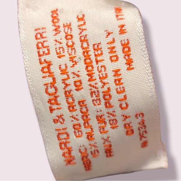 Nardi & Tagliaferri Taupe gray wool faux fur knitted wrap scarf shawl - Picture 3 of 7